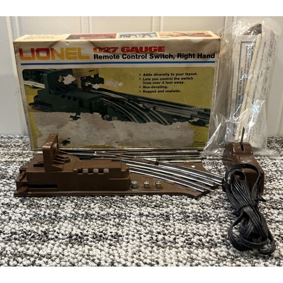 VTG Lionel Train 027 gauge remote control Right Hand Track Switch w/ Box Unused - Picture 1 of 14